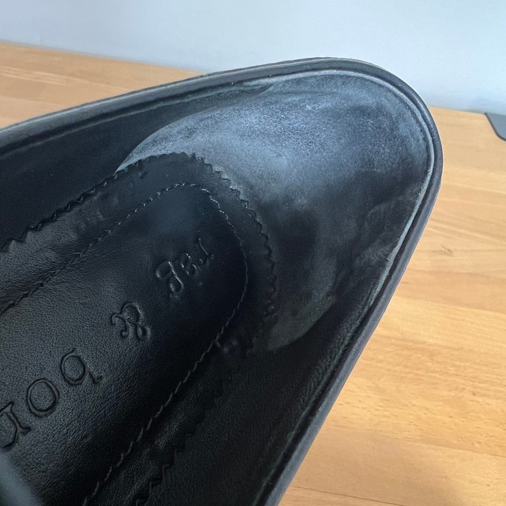 Rag‎ & Bone Black Leather Penny Loafers Women Size 37.5 Classic Slip On Shoes - Picture 11 of 12